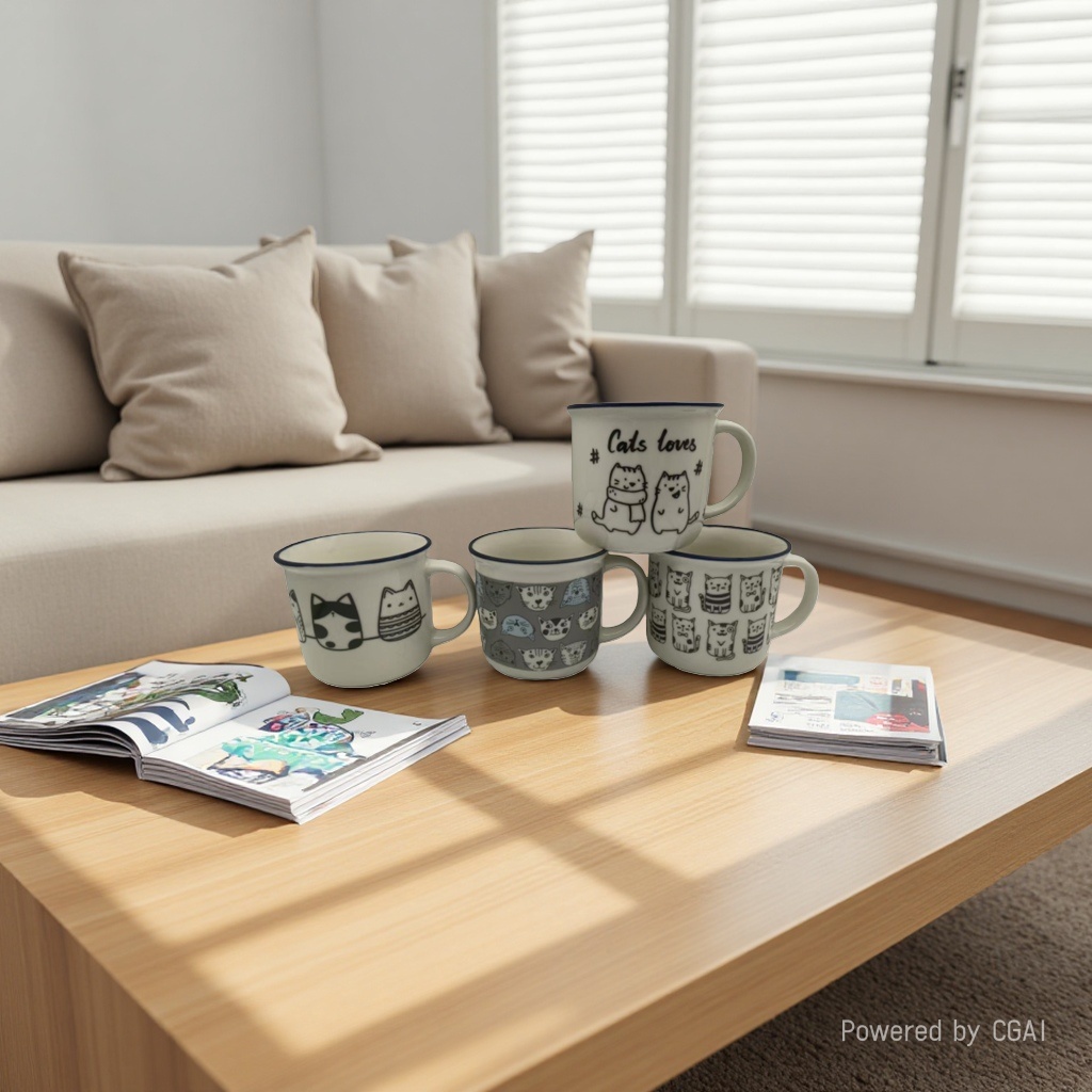 Simple Nordic ceramic mugs, ins style creative, individual and retro home water cups and coffee cups Specification image