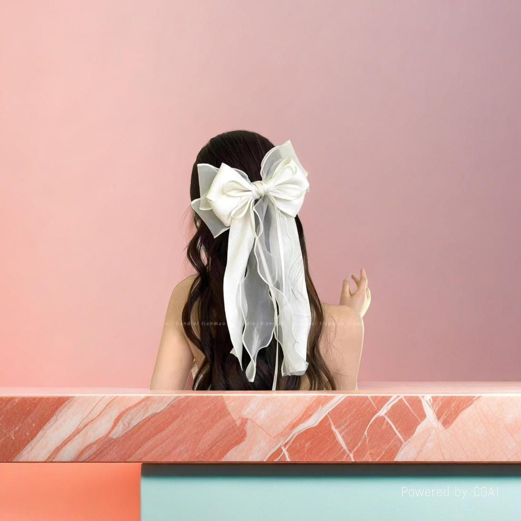 White bow hair clips, banana clips, shark clips, scratch clips, hair clips, hair decoration Application Scenario