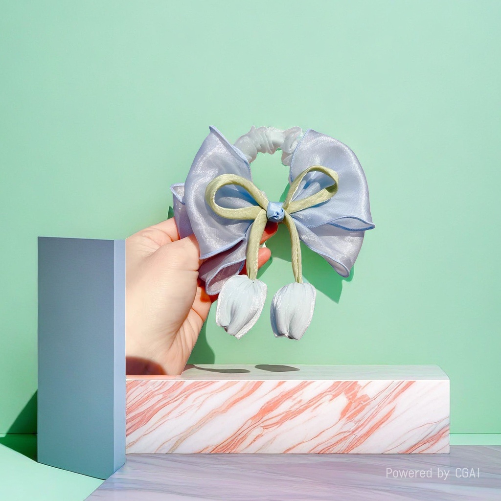 Bow tie large intestine hair band hair accessory, fashionable women's hair rope accessory details Picture