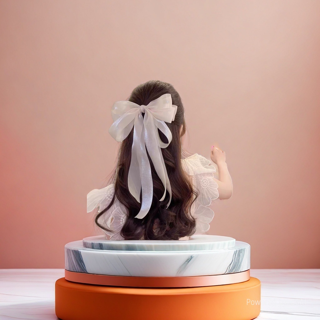White bow banana clips, duckbill clips, cartoon hair accessories, suitable for long-haired women's DIY hair clips Application Scenario