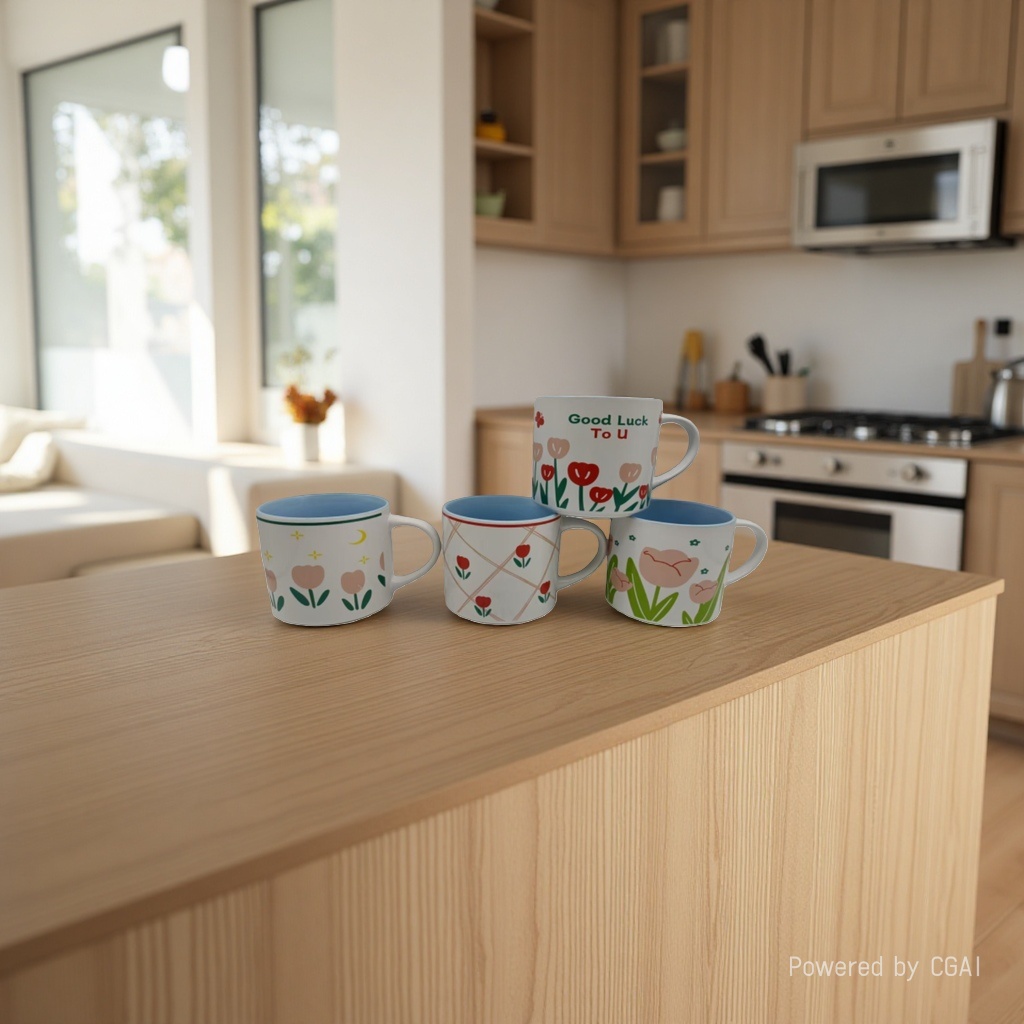 Cartoon cat ceramic cups as graduation gifts for teachers, creative and practical cups, new cute cat ceramic mugs for children, 104103878 Application Scenario