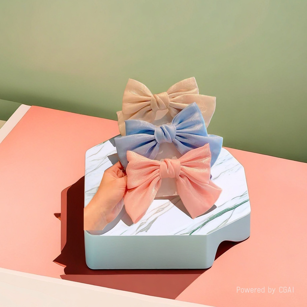 Acrylic flat crown bow hair accessory, 70 pieces of plastic seaweed ornaments Specification image