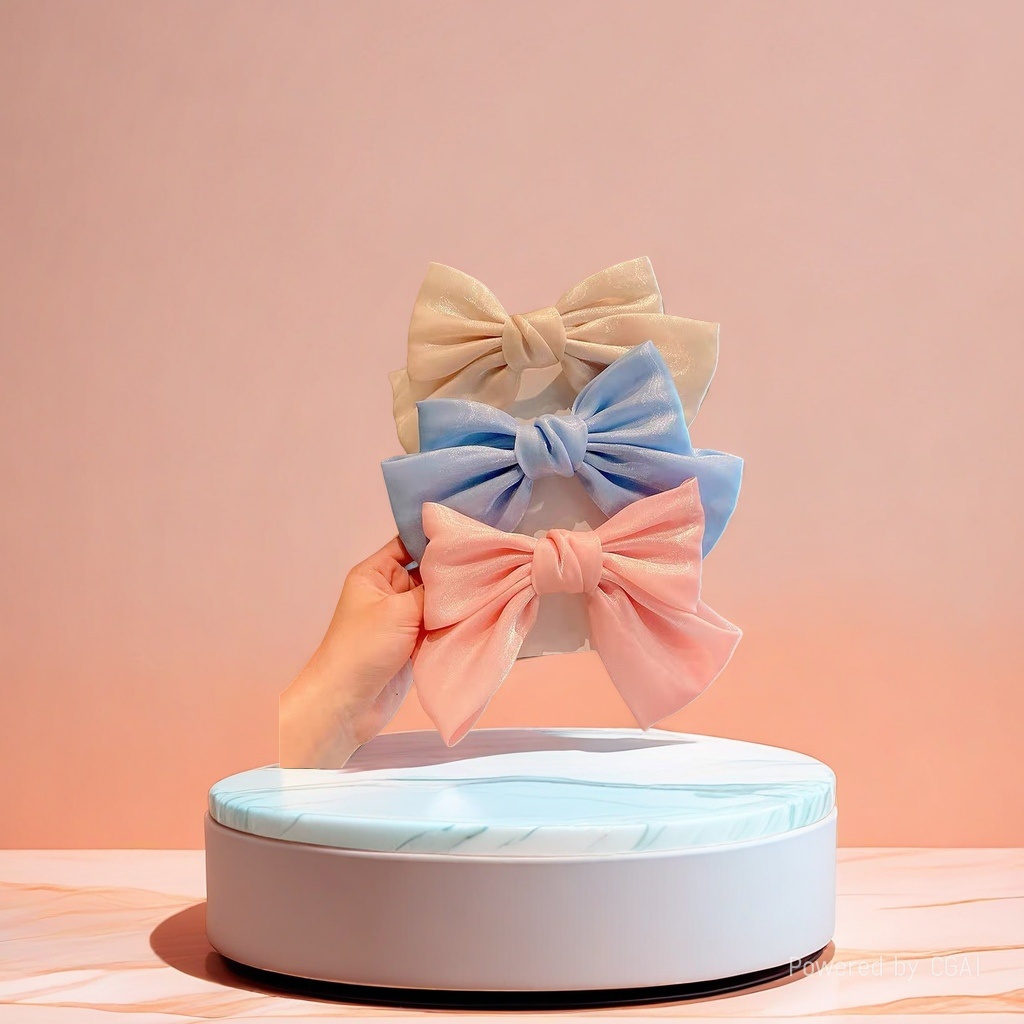 Acrylic flat crown bow hair accessory, 70 pieces of plastic seaweed ornaments details Picture