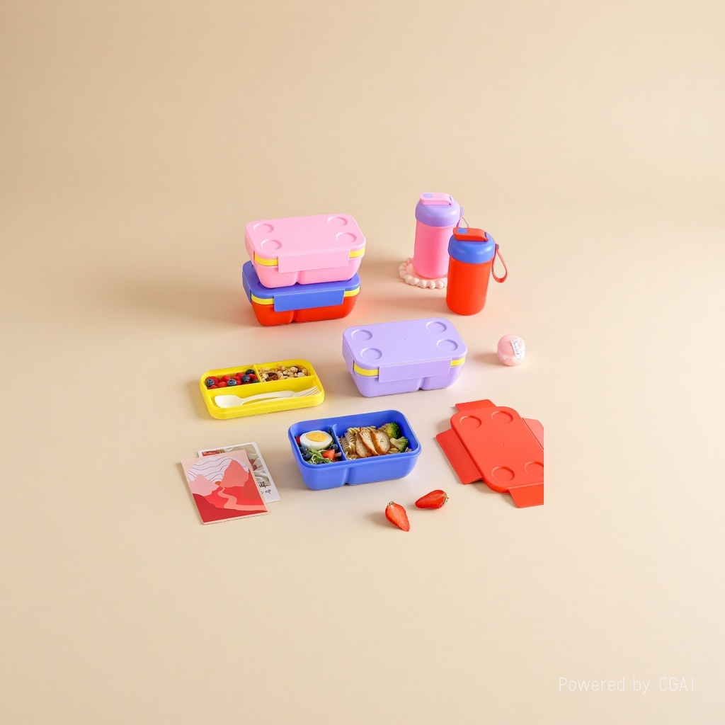 Student building block lunch boxes that can be heated in a microwave oven, office workers' salad compartments bento boxes, fruit boxes, lunch boxes with rice Application Scenario