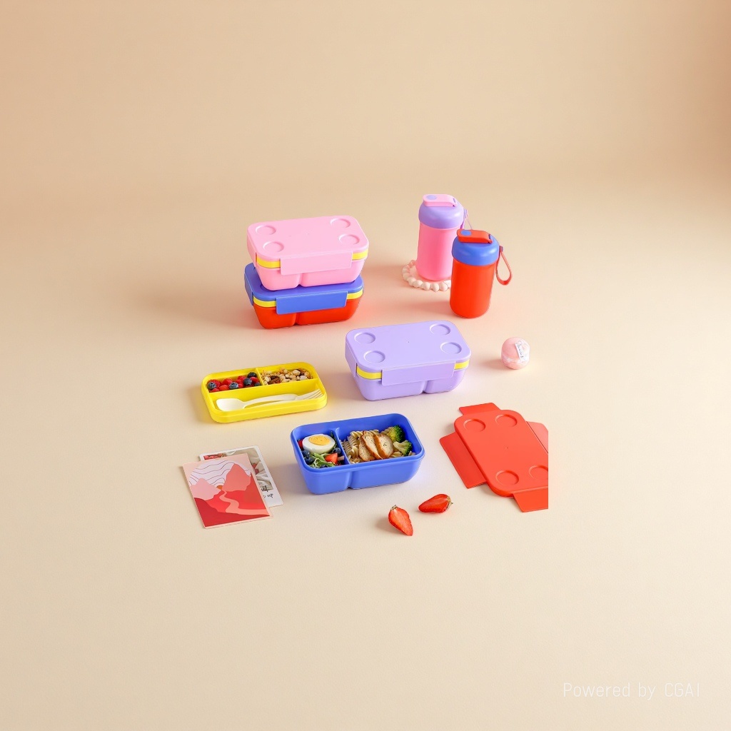 Student building block lunch boxes that can be heated in a microwave oven, office workers' salad compartments bento boxes, fruit boxes, lunch boxes with rice