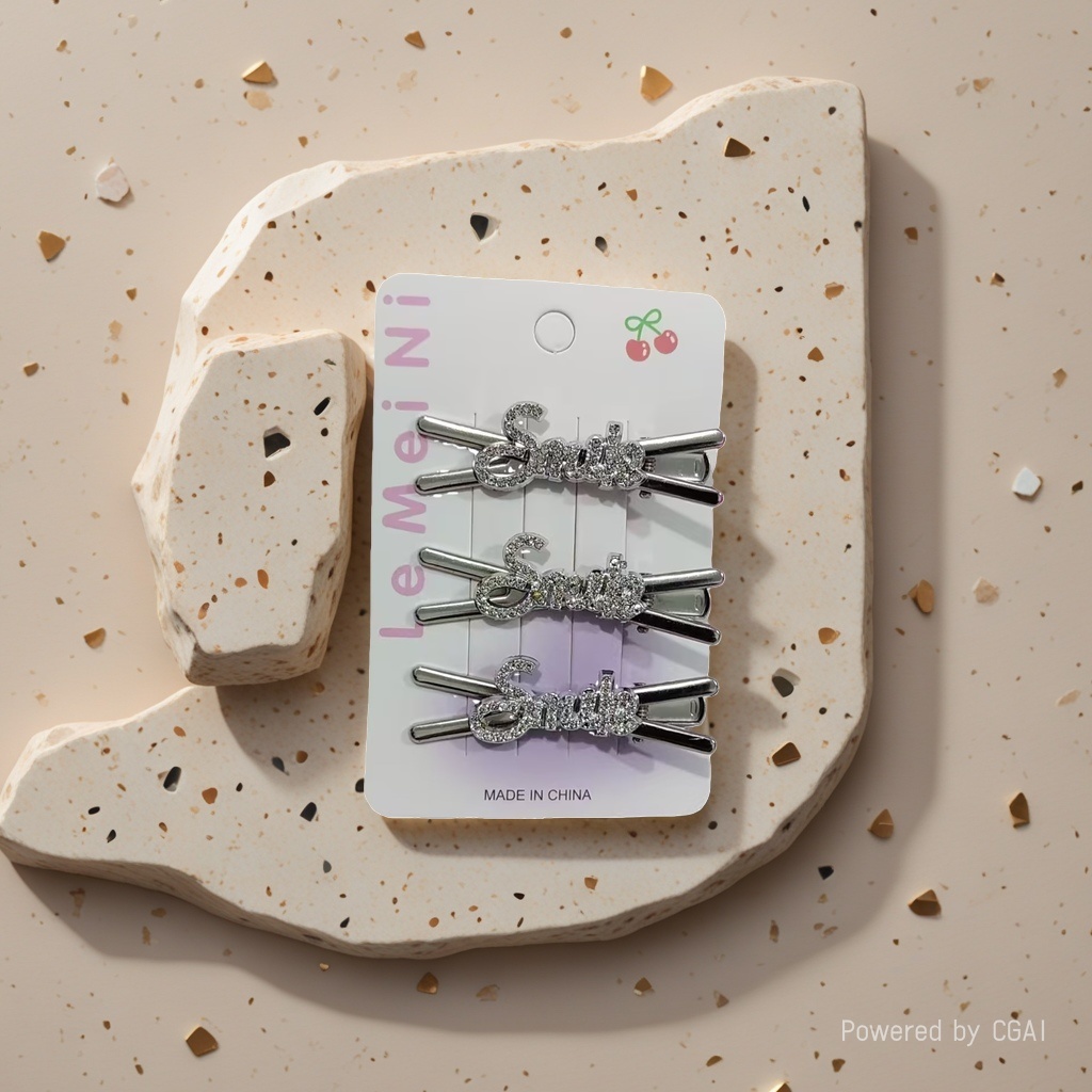 Silver hair clips are exquisite and fashionable. Water diamond planet bangs are hair clips and women's headwear Silver hair clips are exquisite and fashionable. Water diamond planet bangs are hair clips and women's headwear