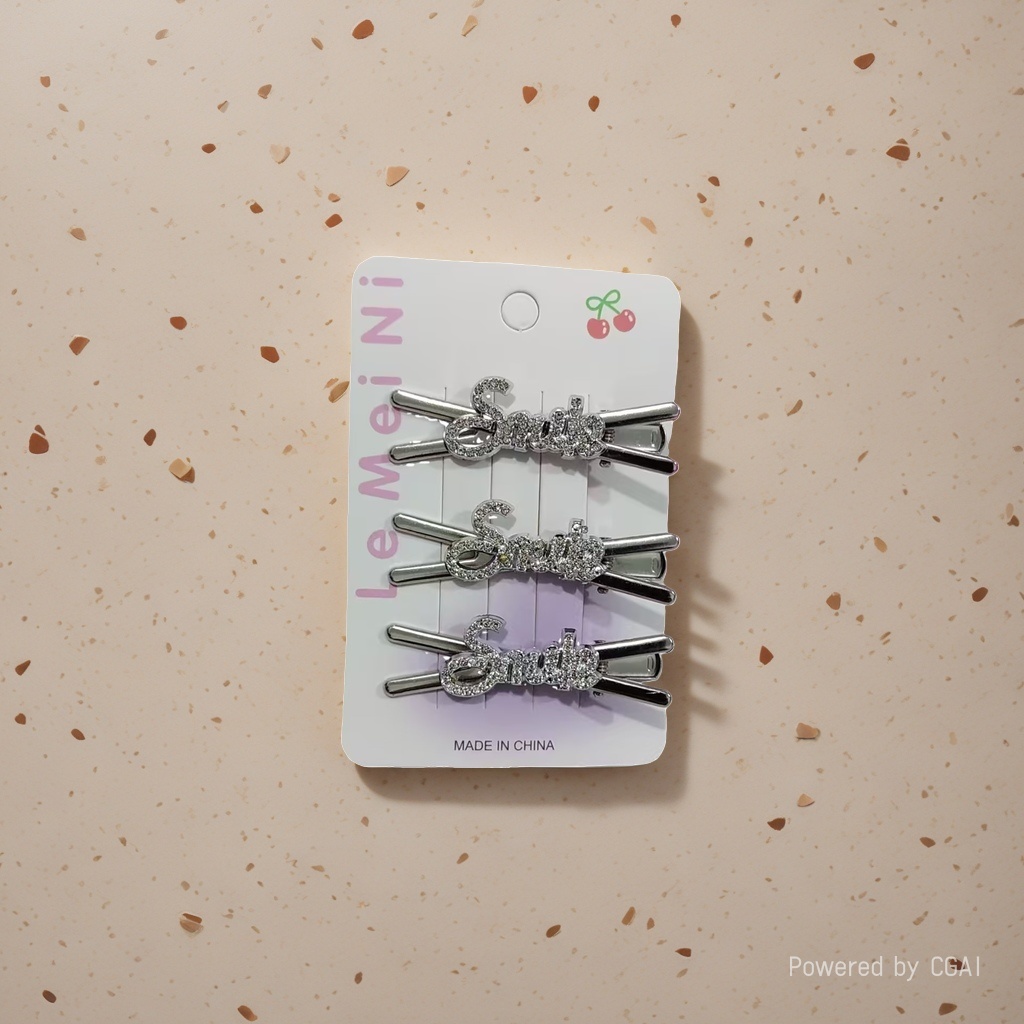 Silver hair clips are exquisite and fashionable. Water diamond planet bangs are hair clips and women's headwear Specification image