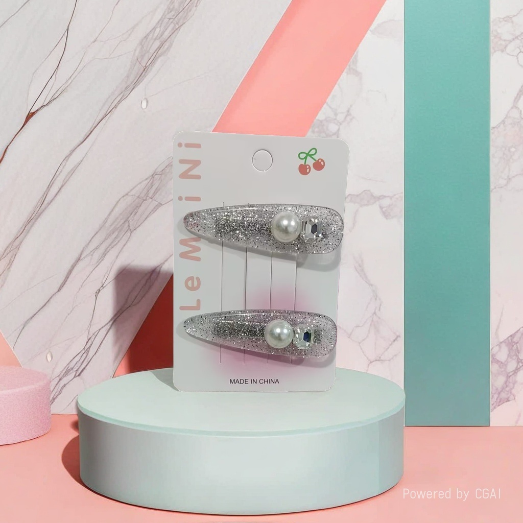 Wholesale of hair accessories, a pair of silver beads, teenage girl student hair clips, pressure clips, edge clips Wholesale of hair accessories, a pair of silver beads, teenage girl student hair clips, pressure clips, edge clips