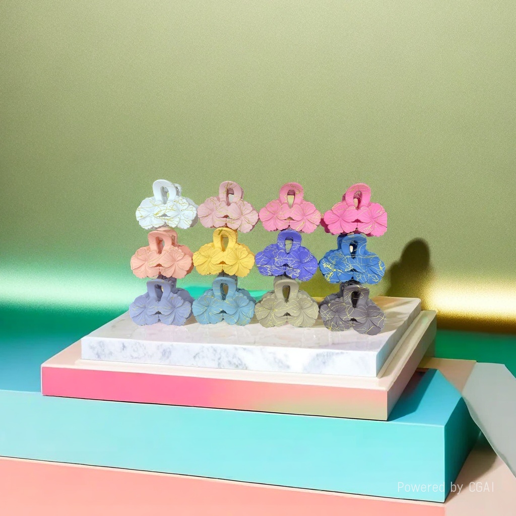 Flower-shaped hair clips, banana clips, shark clips, grab clips, sweet hair accessories. 120817619 details Picture
