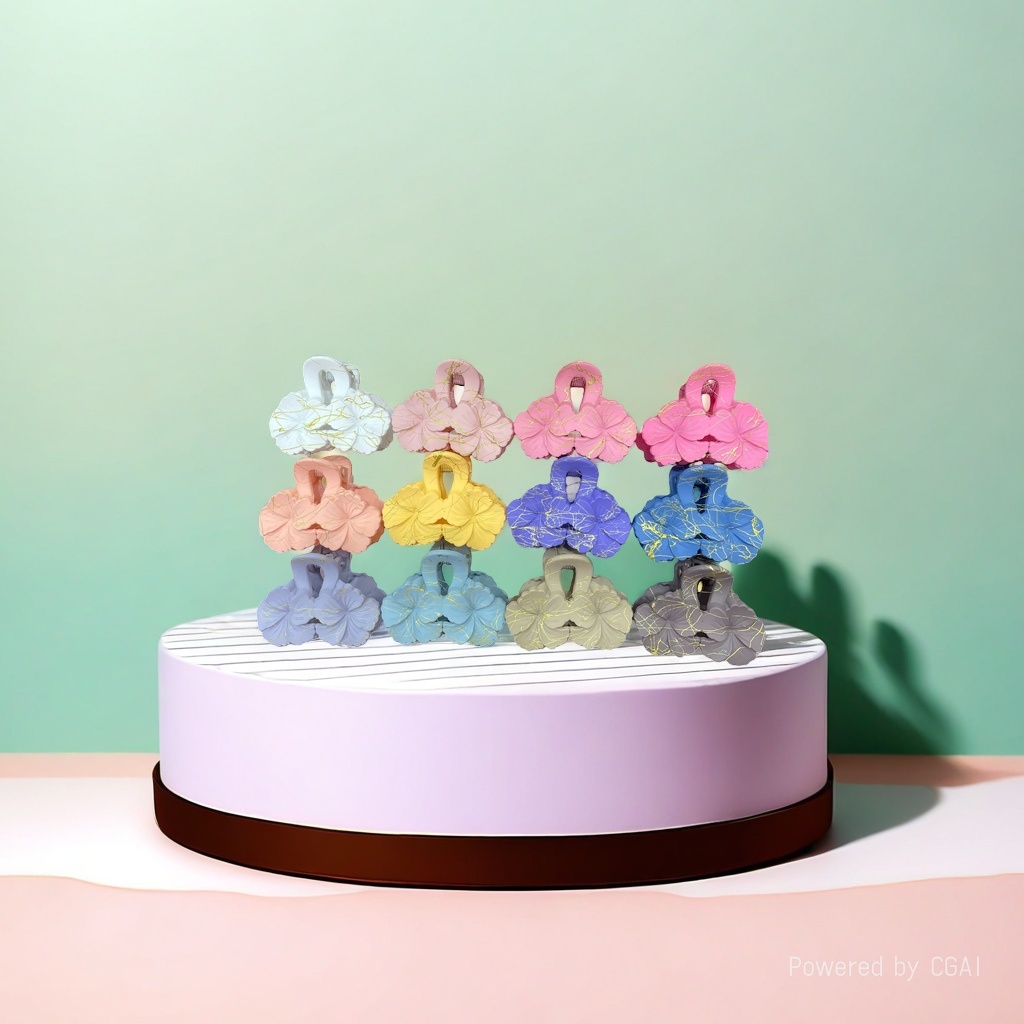 Flower-shaped hair clips, banana clips, shark clips, grab clips, sweet hair accessories. 120817619 Application Scenario