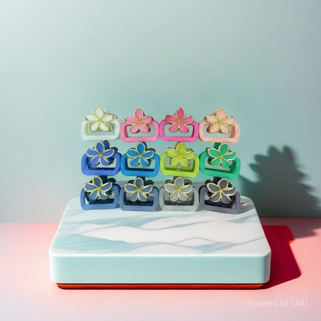 Korean floral decorative hair clips, acrylic sheet duck clips, hand-woven Korean grab clips, U-shaped cards Application Scenario