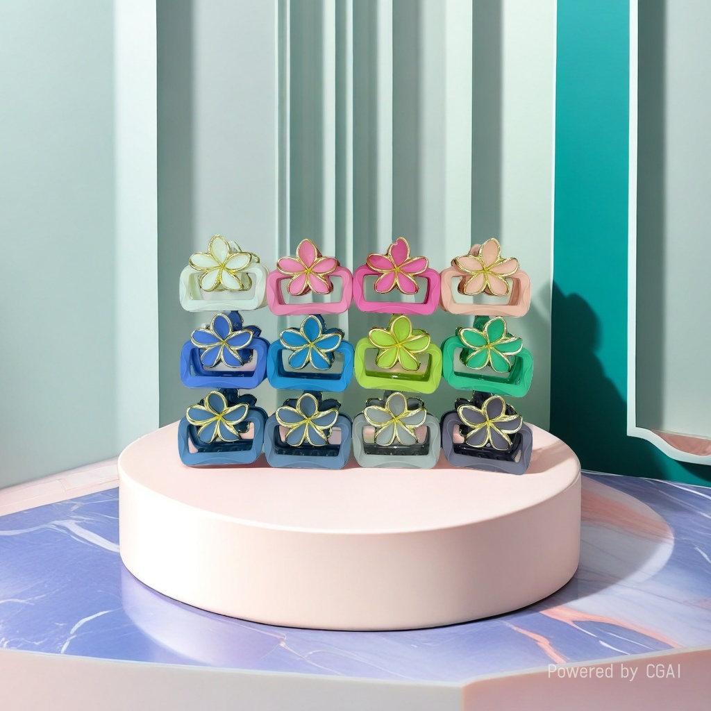 Korean floral decorative hair clips, acrylic sheet duck clips, hand-woven Korean grab clips, U-shaped cards