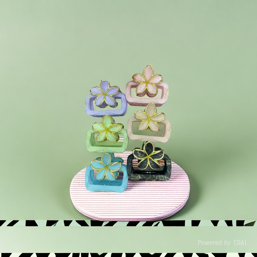 Floral pattern banana clip, duckbill clip, cartoon hairpin, DIY universal style Application Scenario