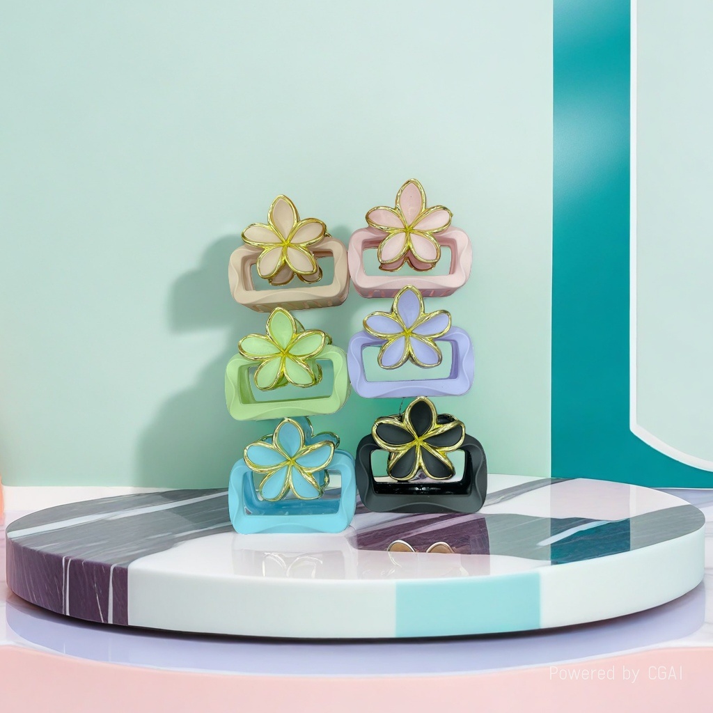 Korean floral decorative hair clips, acrylic sheet duck clips, hand-woven Korean grab clip U-shaped card 161709199