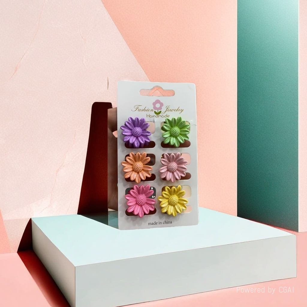 Flower-shaped hair clips, six-color Daisy grappling clips, banana clips, shark clips, fashionable handcrafted accessories