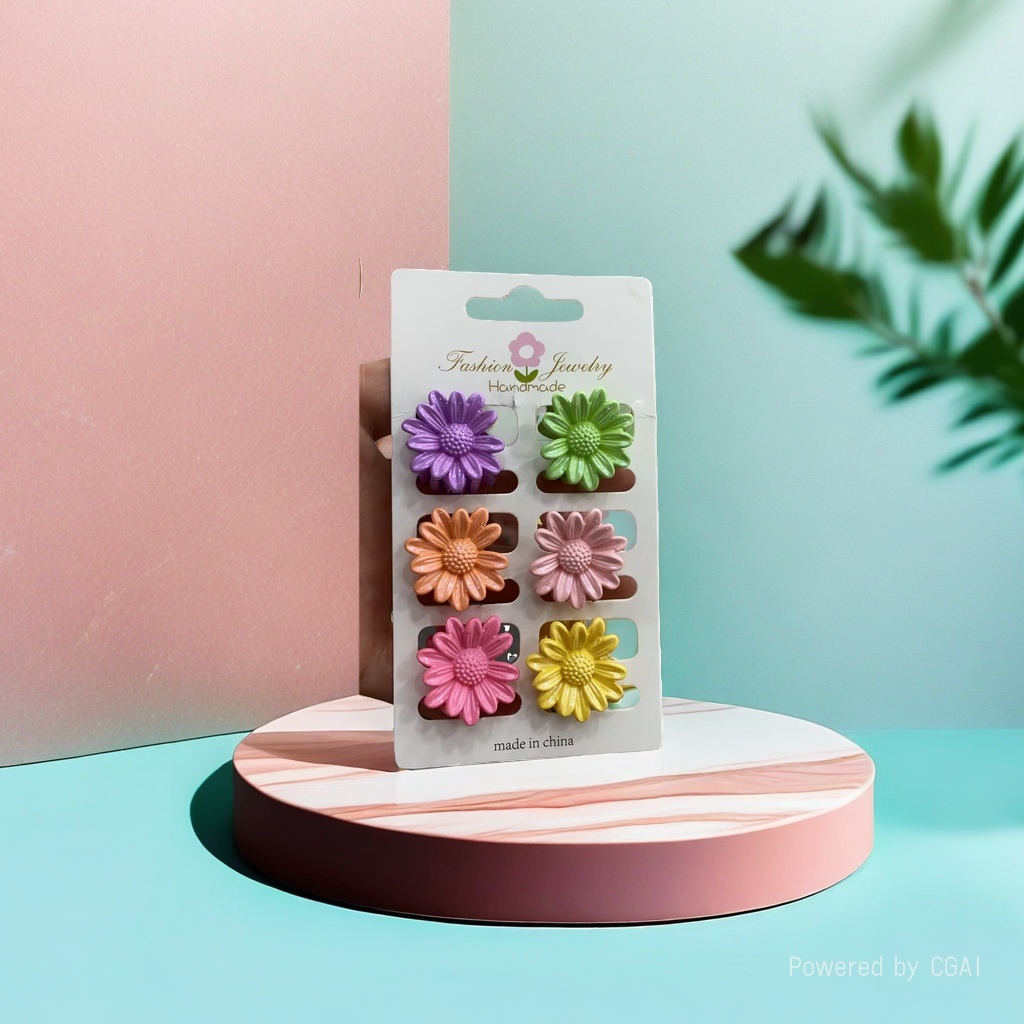 Flower-shaped hair clips, six-color Daisy grappling clips, banana clips, shark clips, fashionable handcrafted accessories Specification image