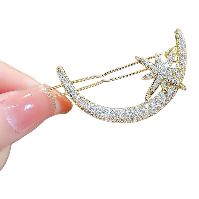 Golden Moon Star Hairpin, Banana Hairpin, shark Hairpin, scratch hairpin Item Picture