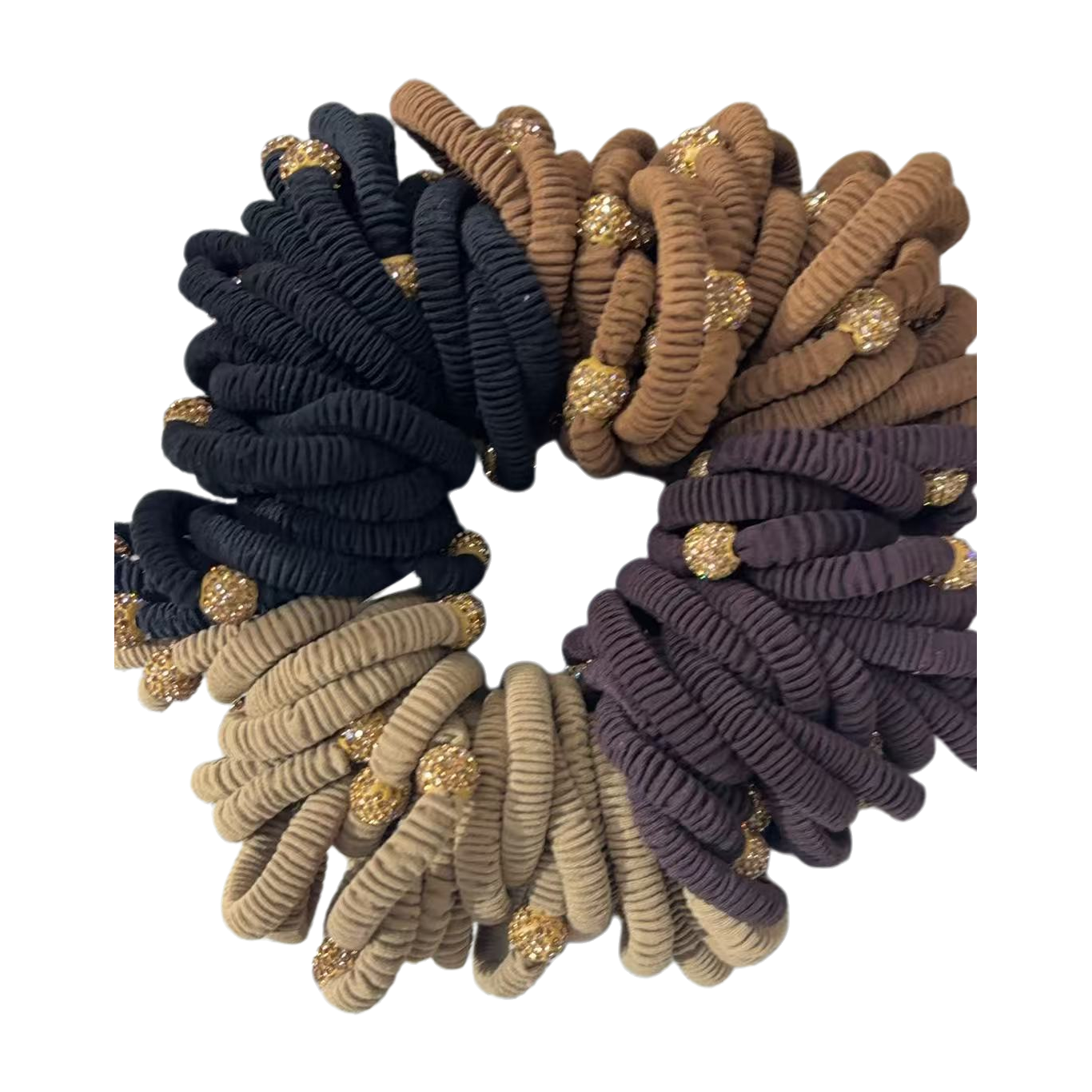 Large intestine hair band and hair accessory for women with a wide soft rubber hair tie Item Picture