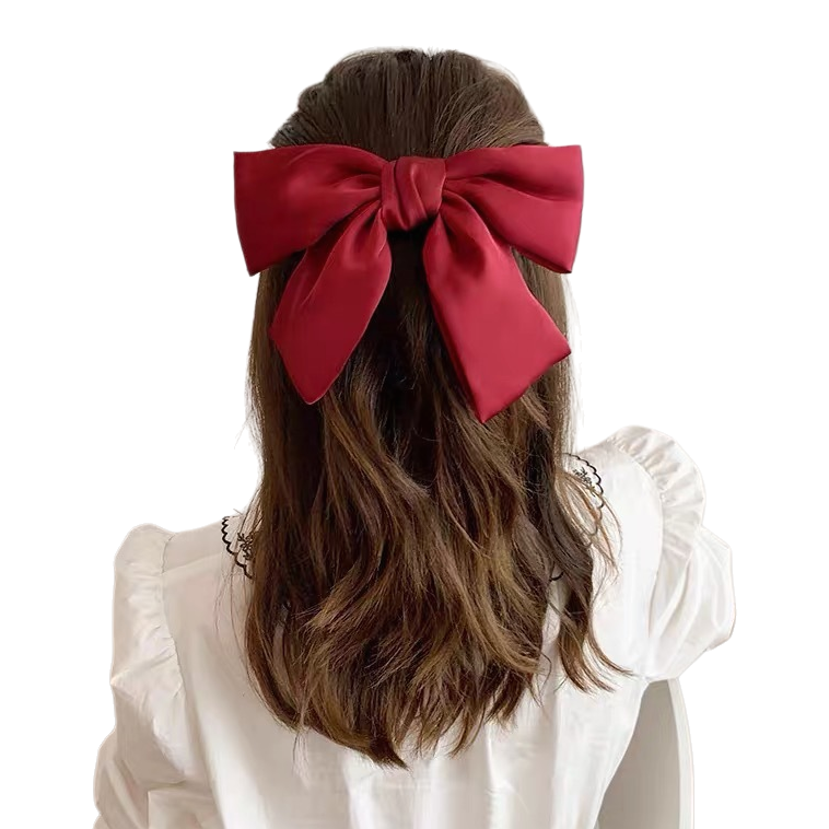 Red bow, banana clip, duckbill clip, cartoon hairpin, hair accessory, DIY hair clip for hair fixation Item Picture