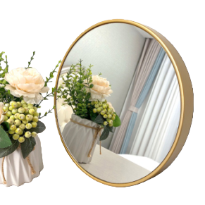 مرآة دائرية ضيقة، مرآة دائرية، مرآة مكياج، مرآة مزخرفة للحمام Item Picture