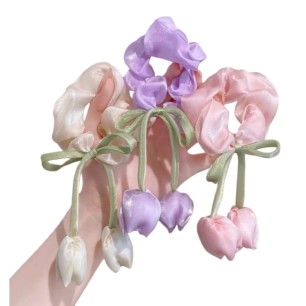 Silk flower large intestine hair band, hair accessory, hair rope, Korean sweet accessory Item Picture