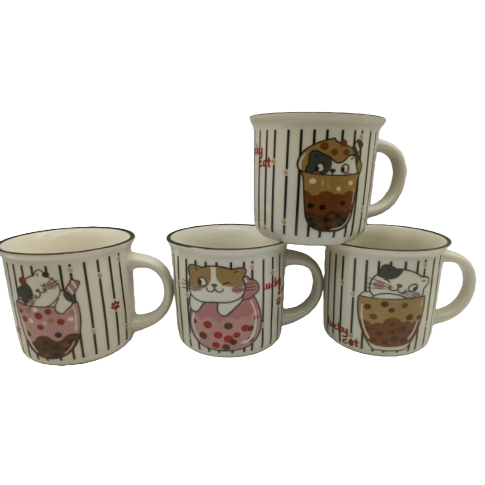 Cartoon cat ceramic cups as graduation gifts for teachers, creative and practical cups, new cute cat ceramic mugs for children Item Picture