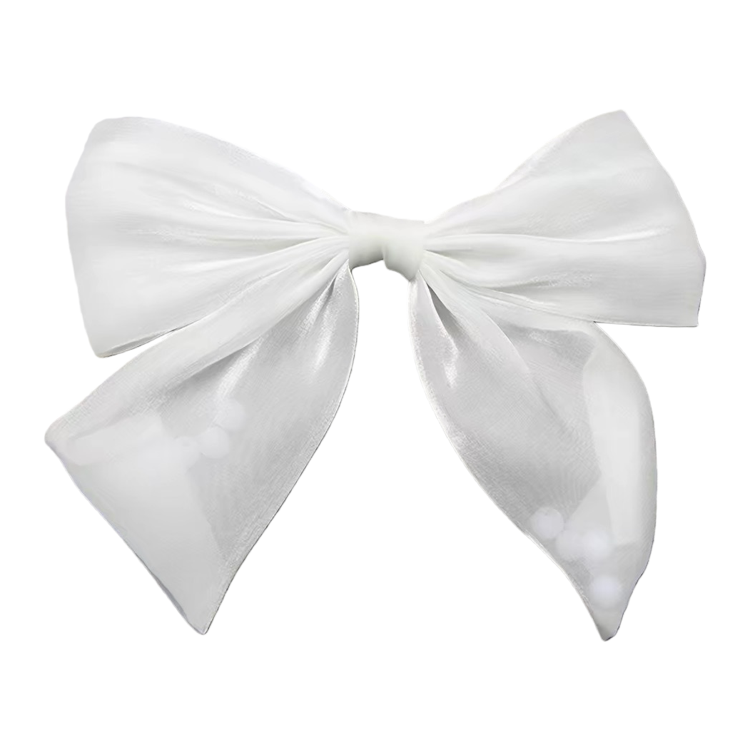 White bow tie, macaron-colored resin heart-shaped bow tie, polyester band, acrylic AB color collar circle Item Picture