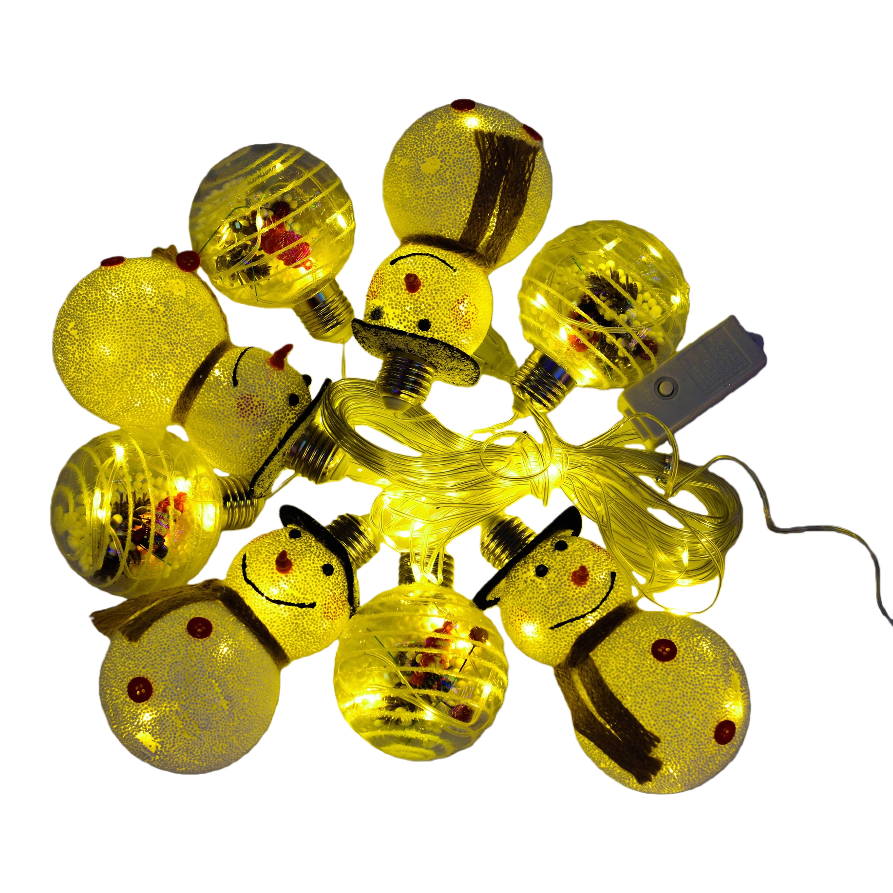 Indoor LED snowman-shaped decorative light string, Halloween and Christmas lanterns, gift box decoration Item Picture
