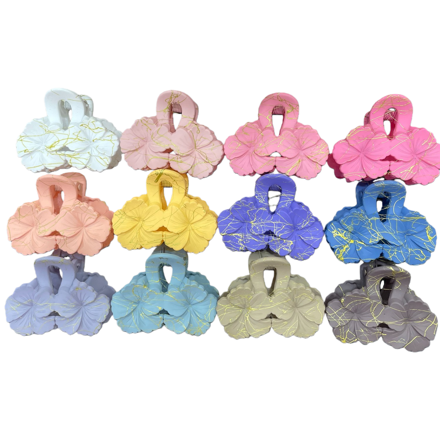 Flower-shaped hair clips, banana clips, shark clips, grab clips, sweet hair accessories. 120817619 Item Picture