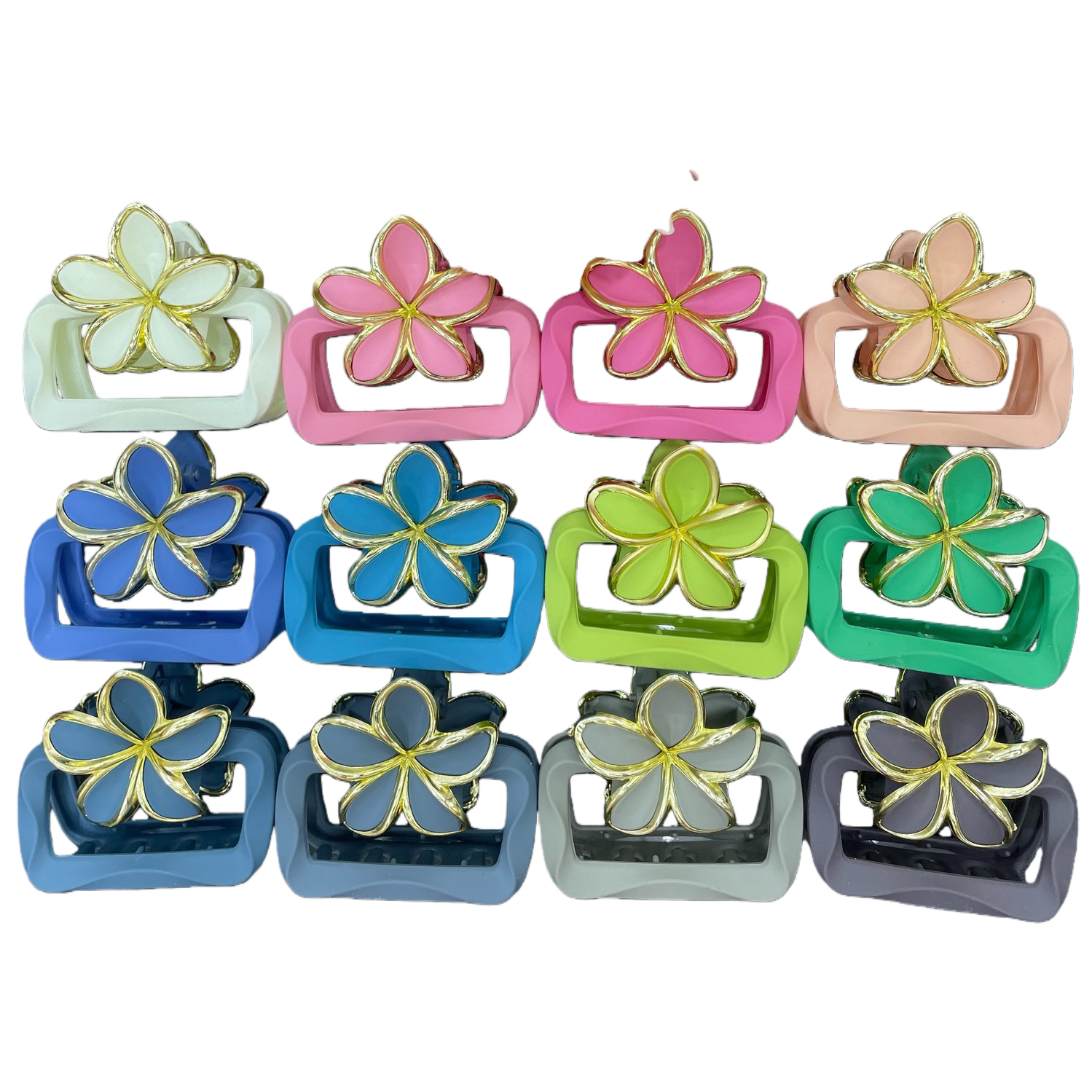 Korean floral decorative hair clips, acrylic sheet duck clips, hand-woven Korean grab clips, U-shaped cards Item Picture