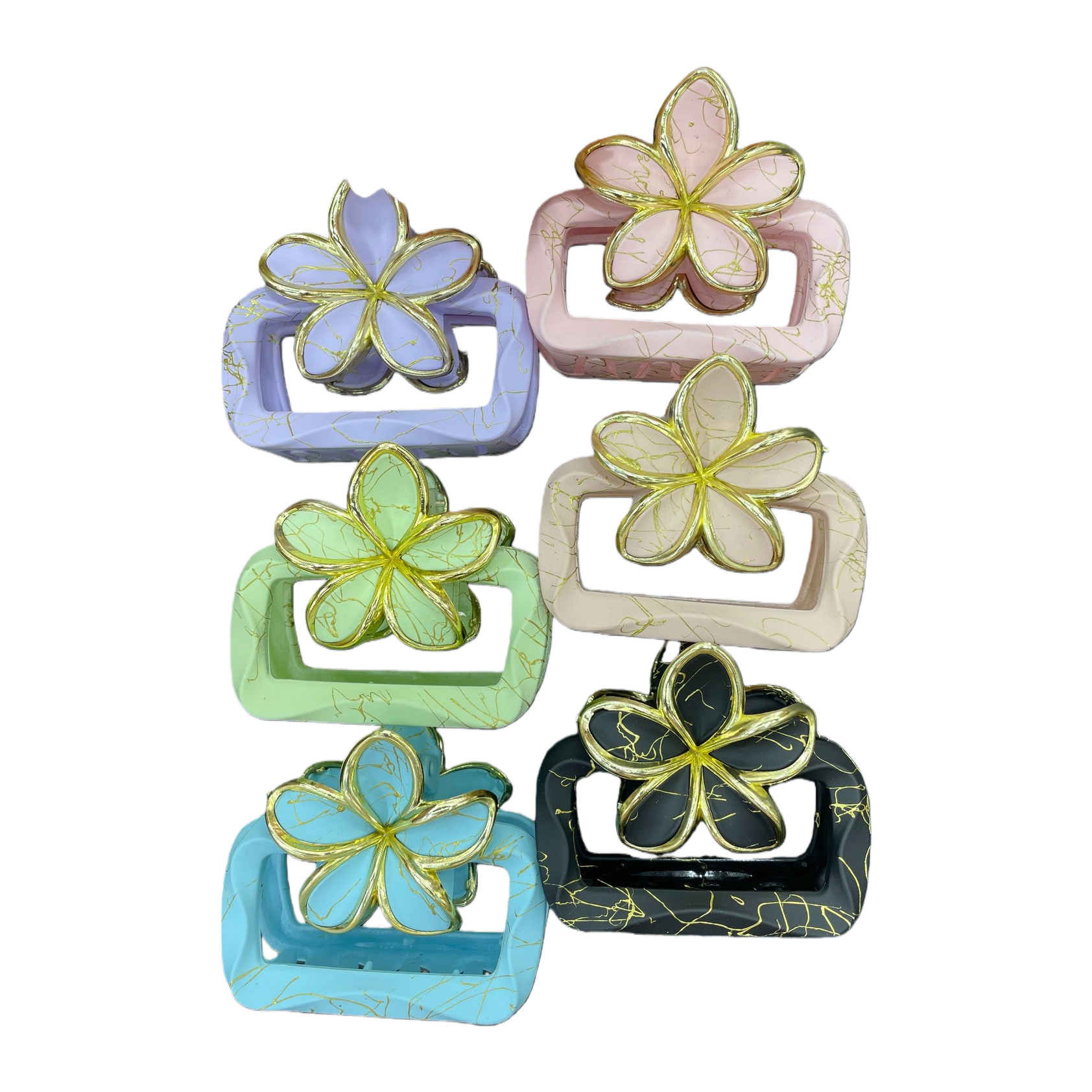 Floral pattern banana clip, duckbill clip, cartoon hairpin, DIY universal style Item Picture