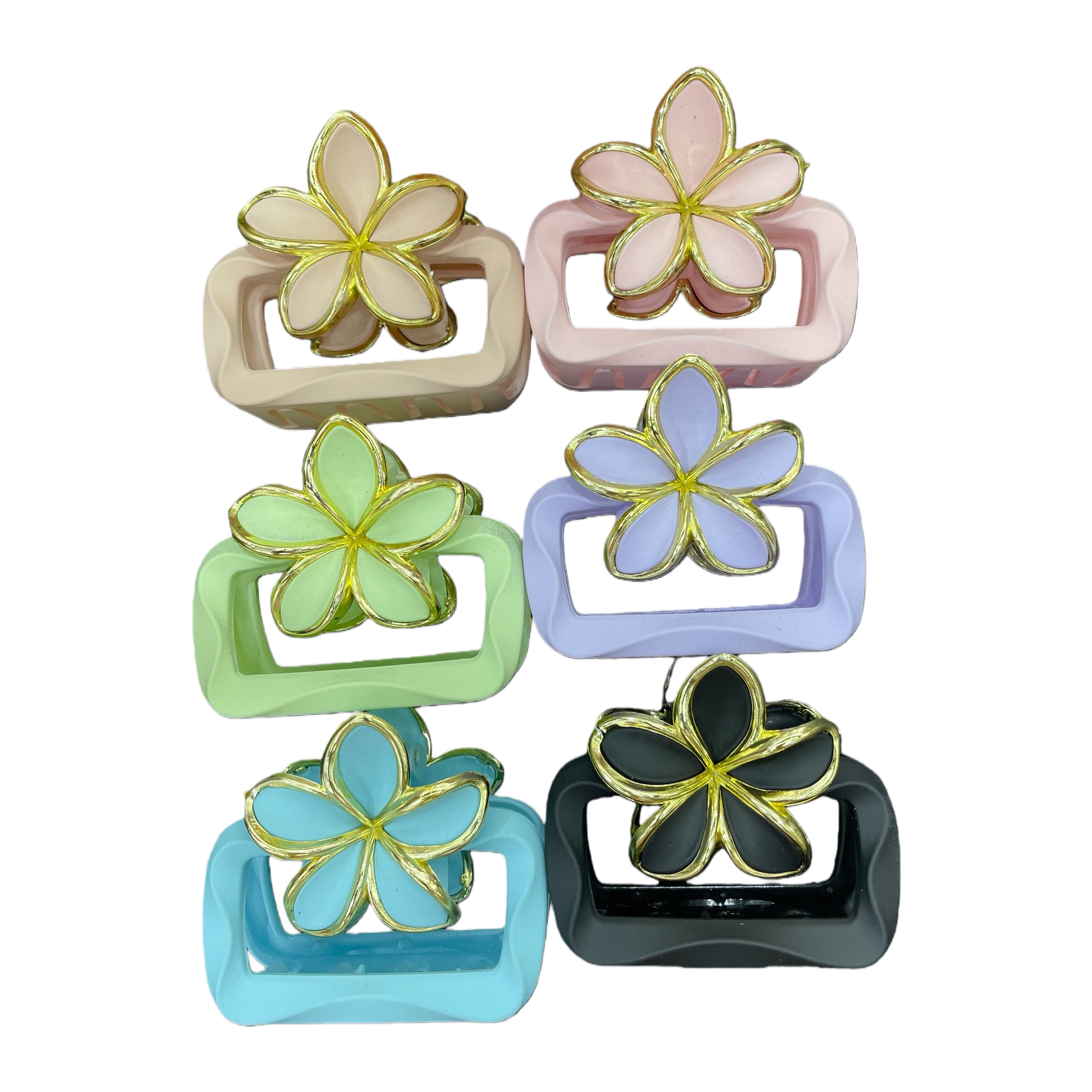 Korean floral decorative hair clips, acrylic sheet duck clips, hand-woven Korean grab clip U-shaped card 161709199 Item Picture