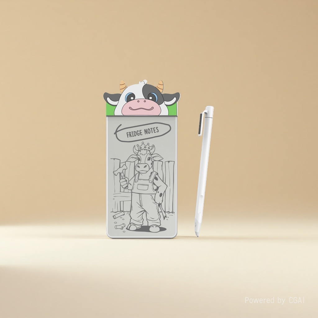 Cartoon cow shaped notepad, other display items, cute office stationery Application Scenario