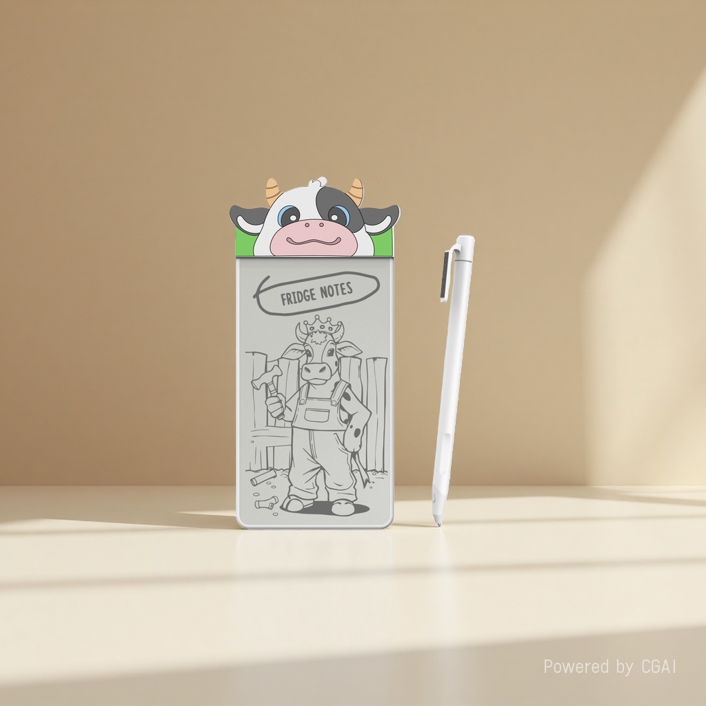 Cartoon cow shaped notepad, other display items, cute office stationery Specification image