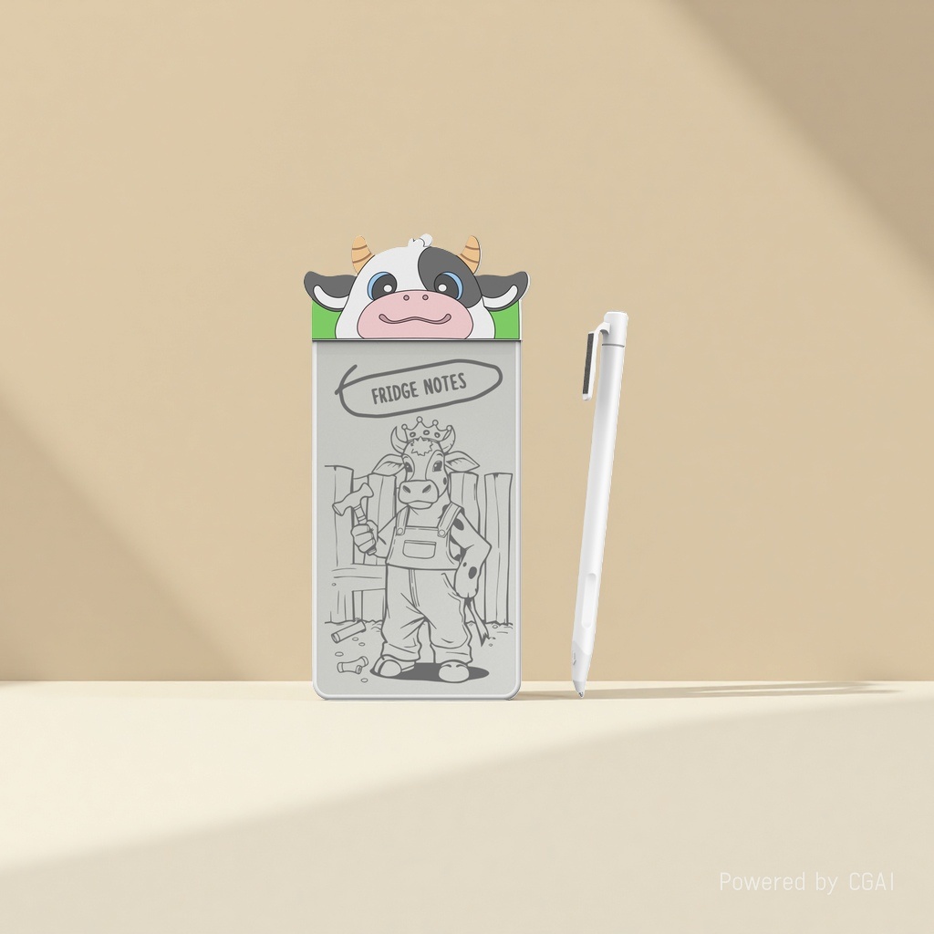 Cartoon cow shaped notepad, other display items, cute office stationery details Picture