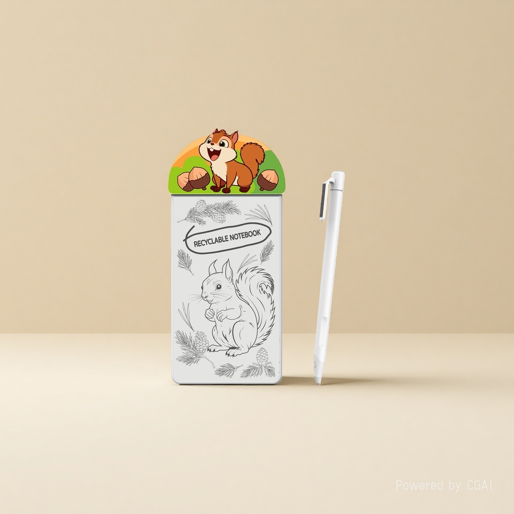 Cartoon squirrel shaped notepad, other display items, cute office stationery Specification image