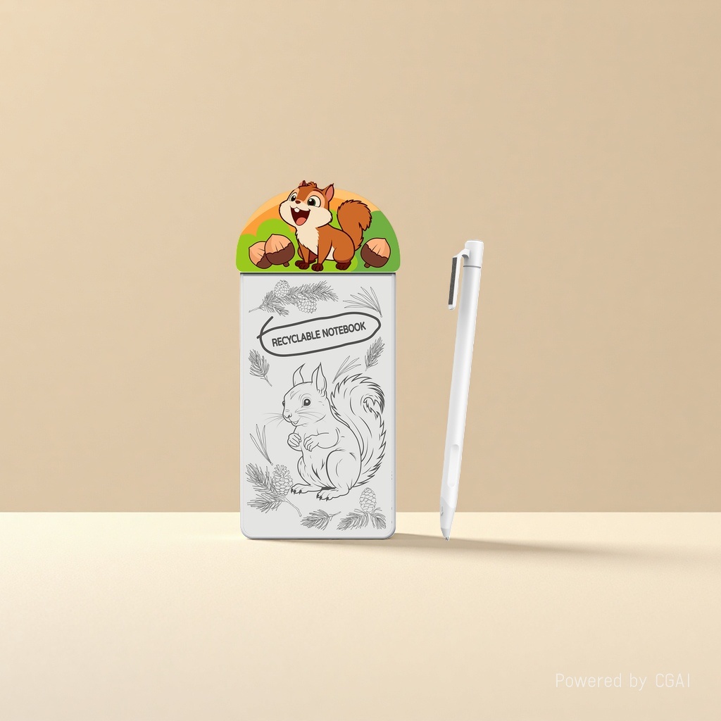 Cartoon squirrel shaped notepad, other display items, cute office stationery Application Scenario