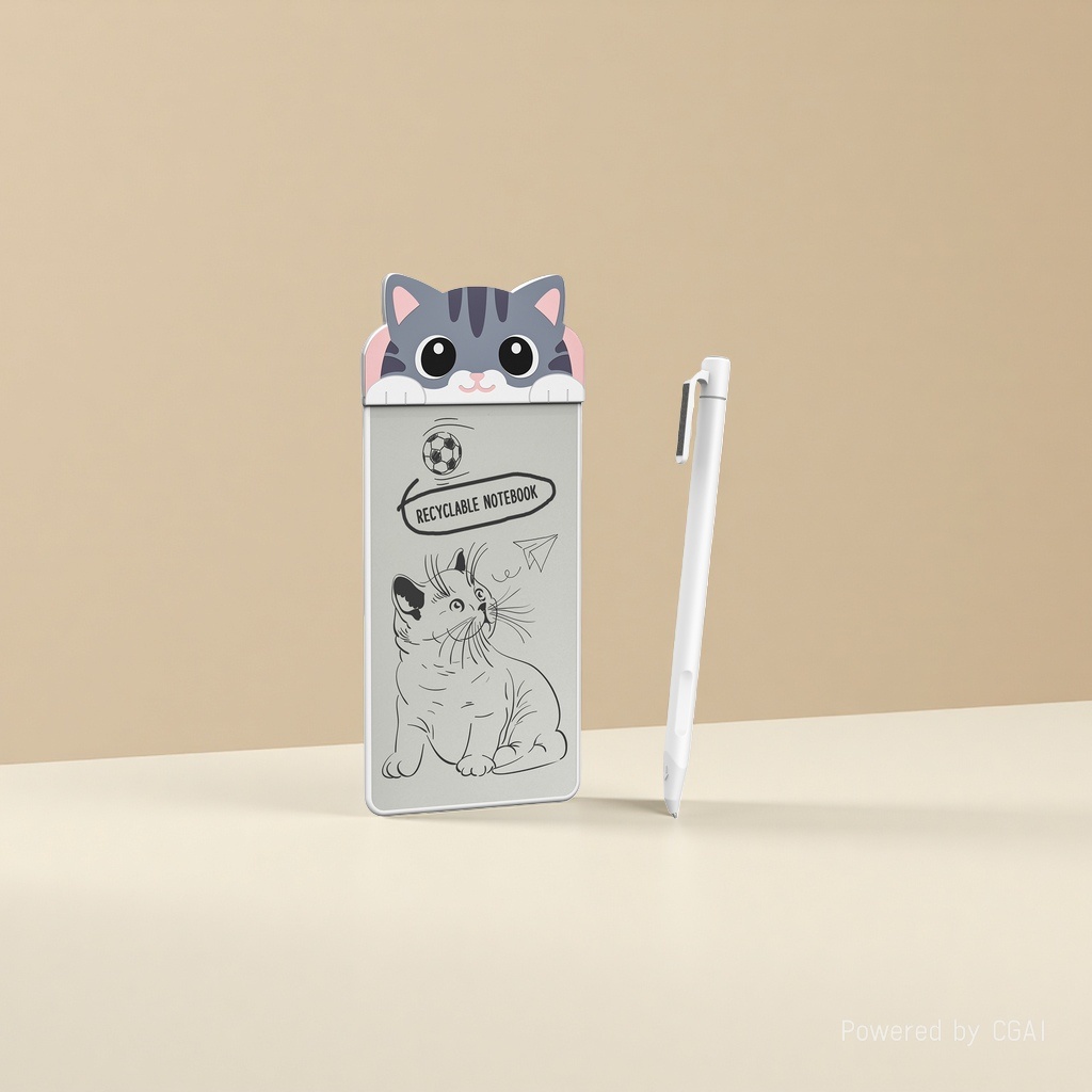 Cute cartoon cat-shaped sticky notes, other display items, and cute office stationery