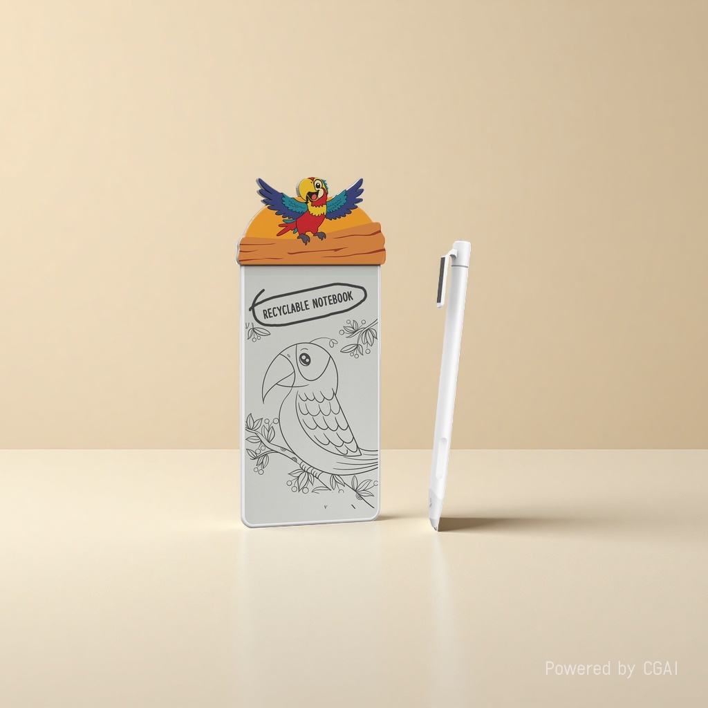 Cartoon color parrot-shaped sticky notes, other display items, cute office stationery Application Scenario