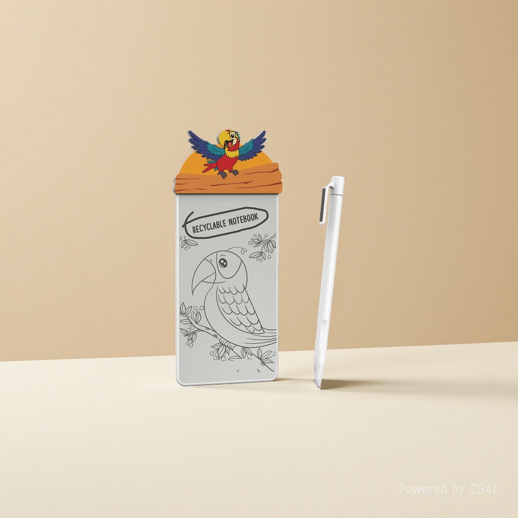 Cartoon color parrot-shaped sticky notes, other display items, cute office stationery