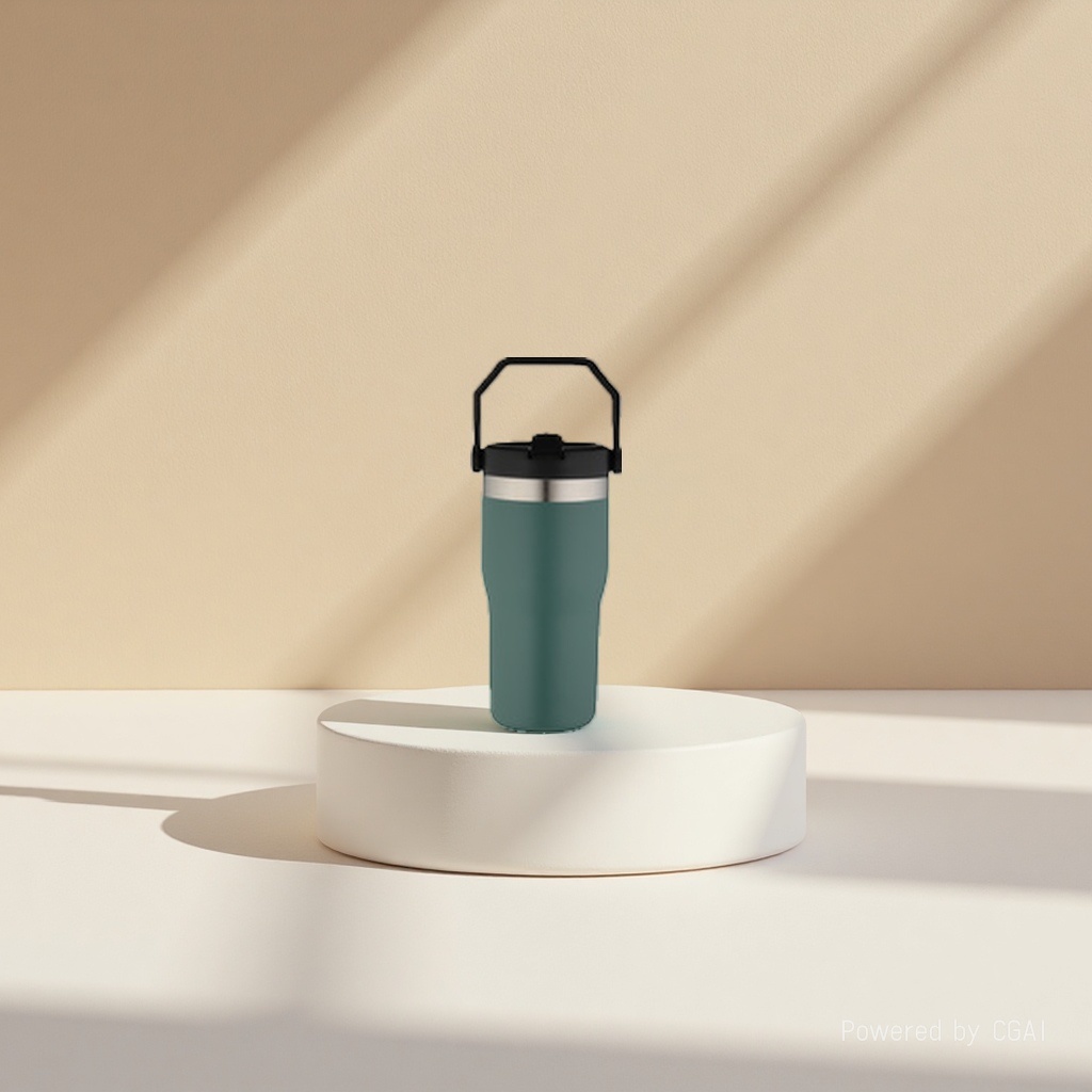 Aislamiento térmico verde taza de vidrio vaso interior de acero inoxidable 304 doble vacío mantener frío y caliente Specification image