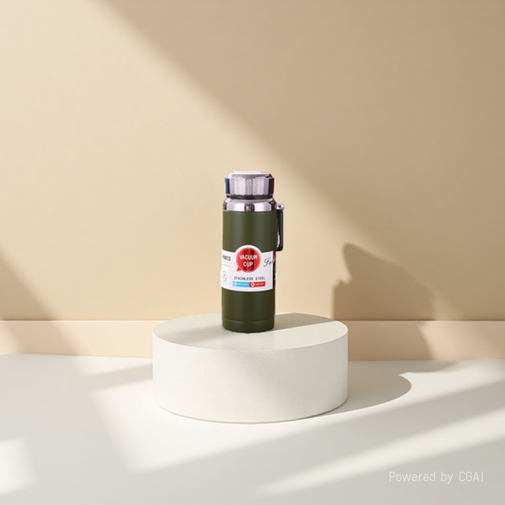 Green thermos flask, thermos coffee pot, hot water bottle, gift electric hot water bottle, press-type thermos flask Application Scenario
