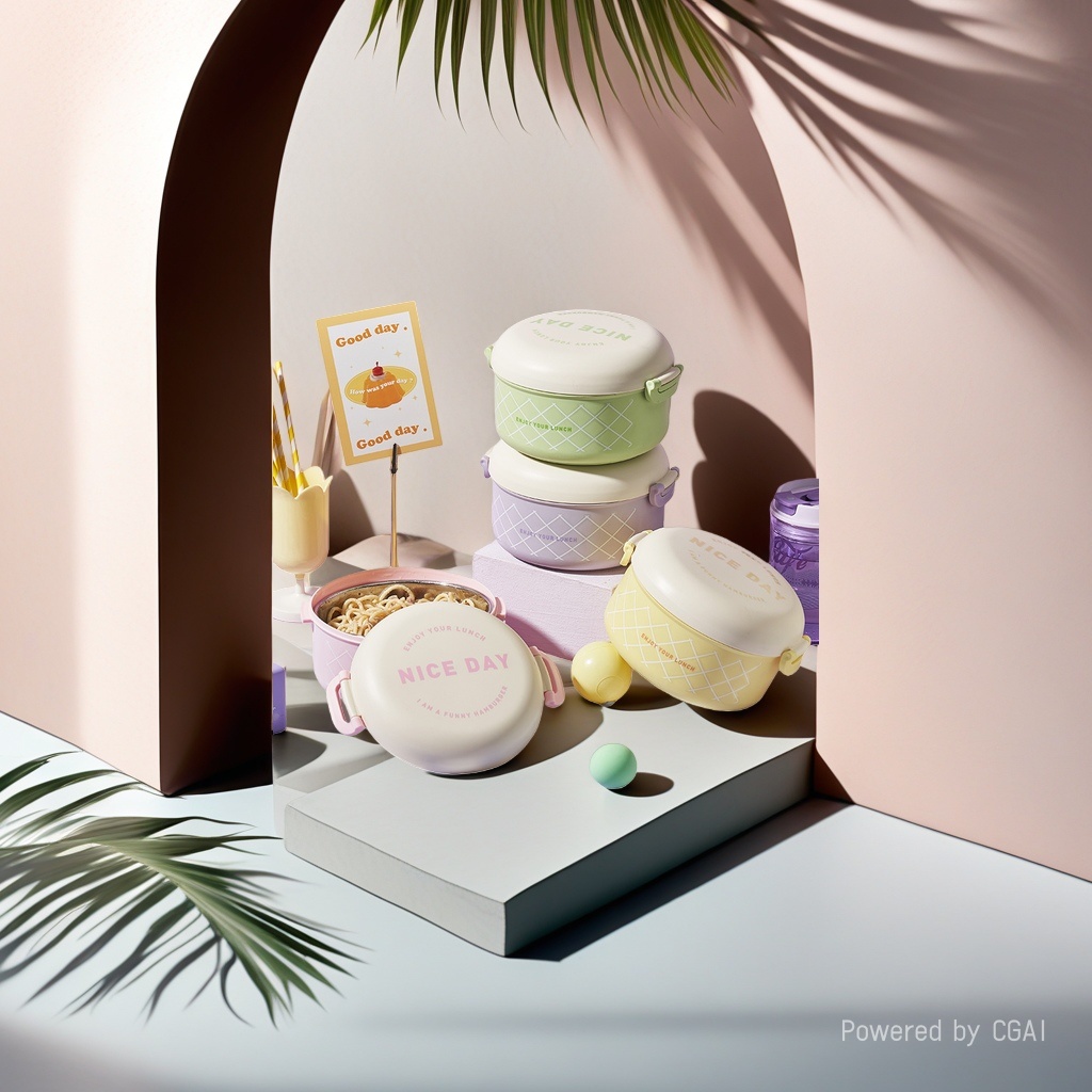 Cute style bento box, food storage box, plastic, stainless steel and glass lunch box Application Scenario