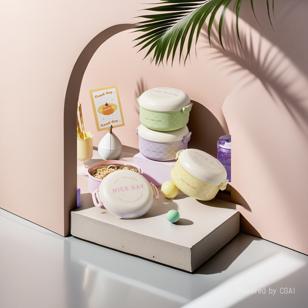 Cute style bento box, food storage box, plastic, stainless steel and glass lunch box Specification image