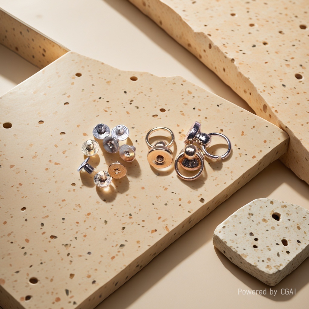 Ancient-style gold jewelry accessories, lobster clasp, open ring, crochet, hand-stitched needle connection piece details Picture