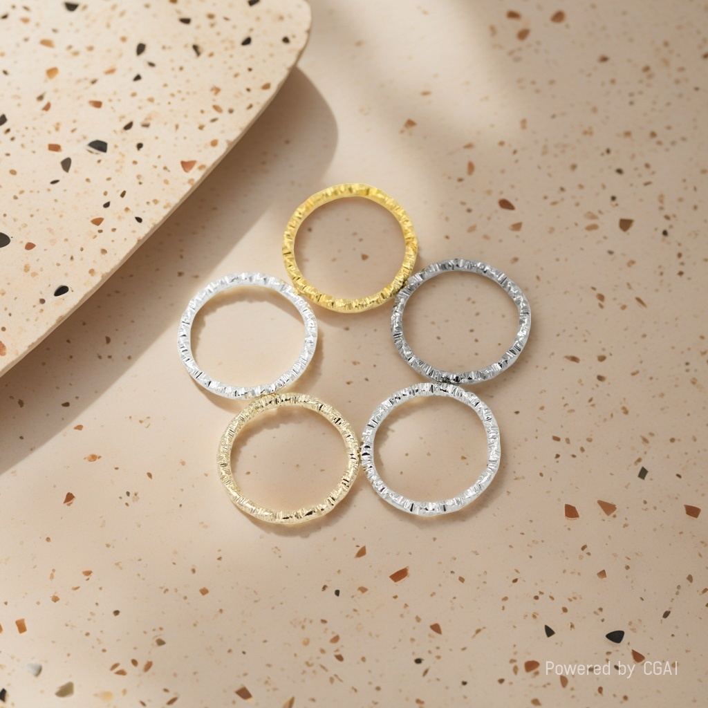 diy jewelry accessories: Embossed ring patterns, hollow circular rings, embossed open rings, connecting rings, jumping rings, buckle rings Application Scenario