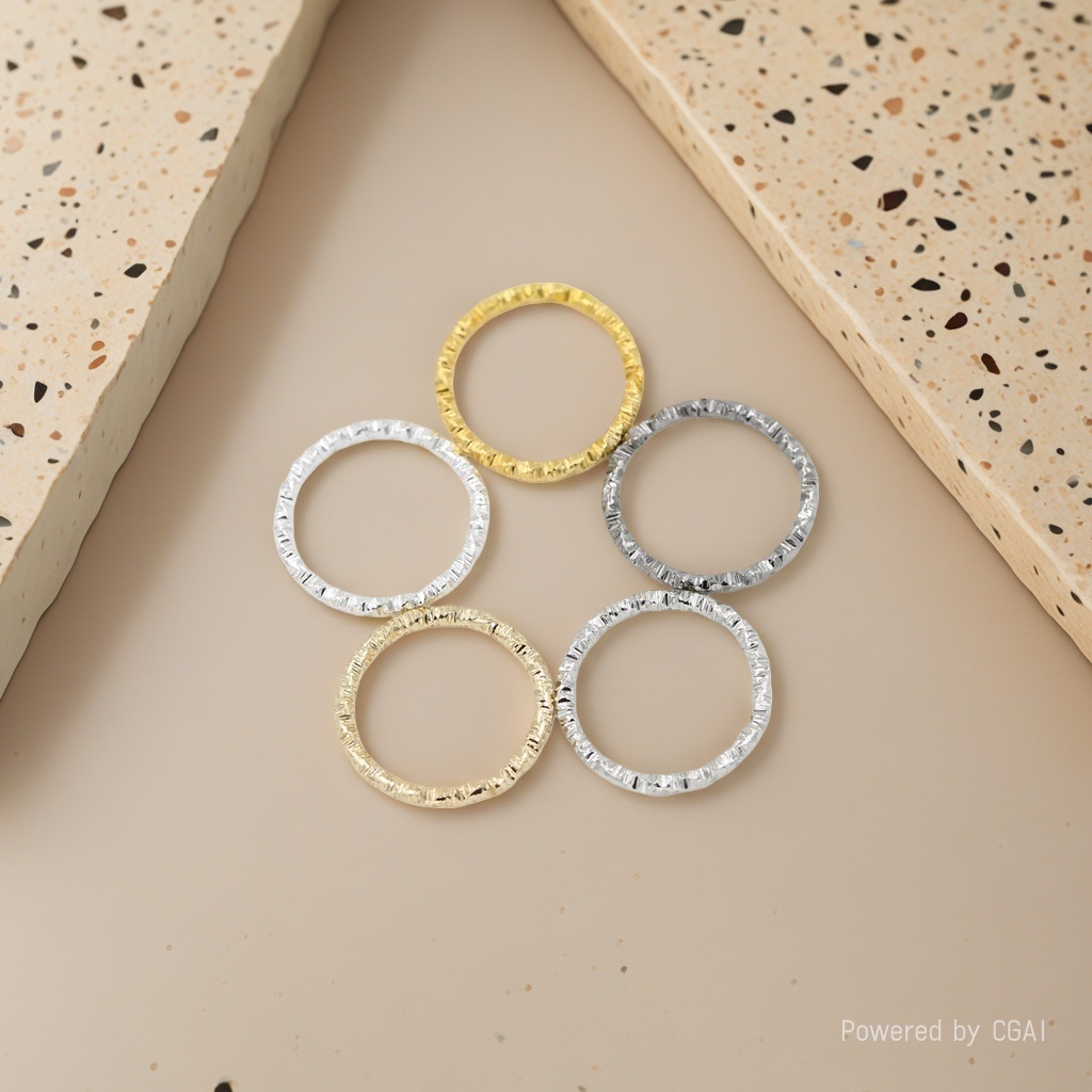 diy jewelry accessories: Embossed ring patterns, hollow circular rings, embossed open rings, connecting rings, jumping rings, buckle rings Specification image