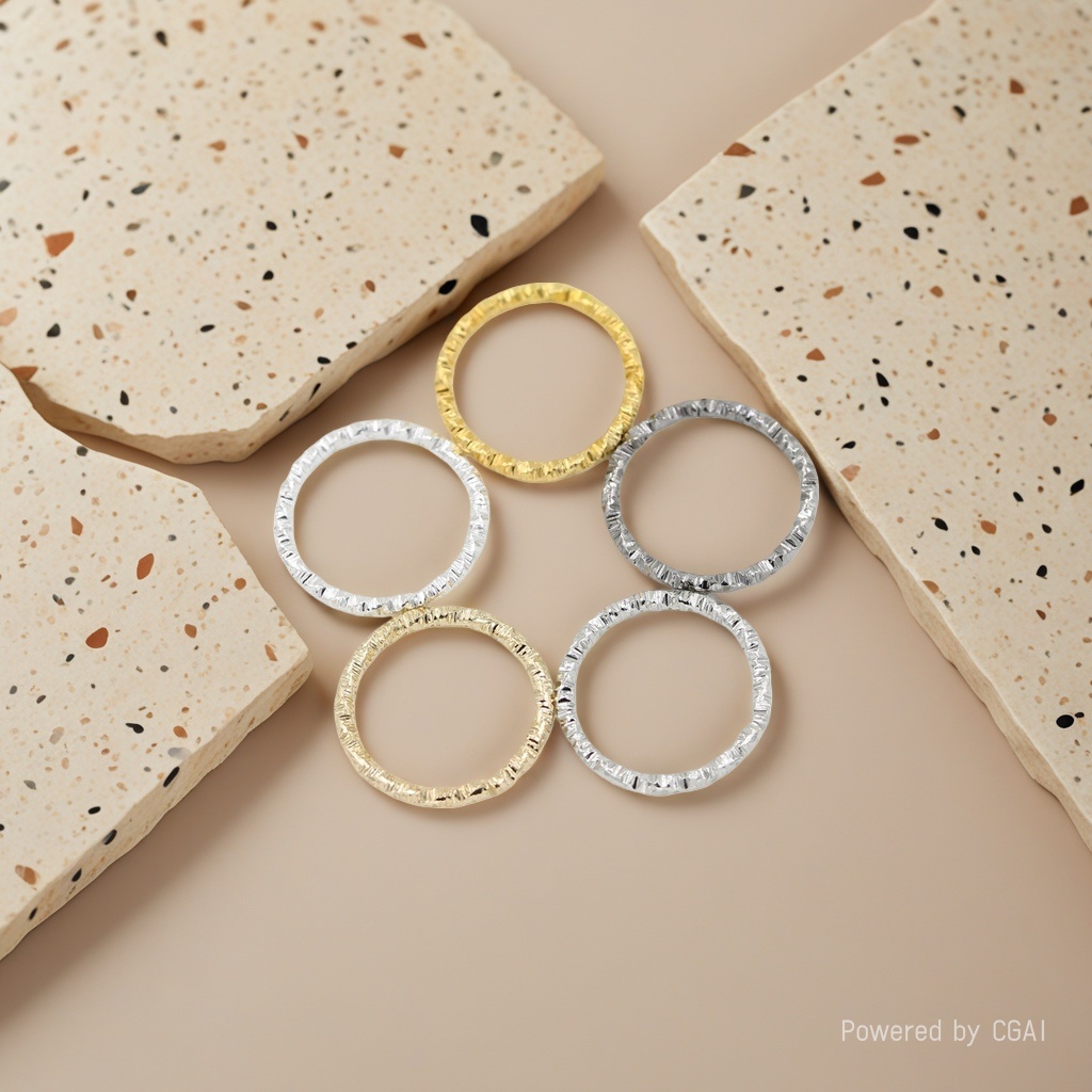 diy jewelry accessories: Embossed ring patterns, hollow circular rings, embossed open rings, connecting rings, jumping rings, buckle rings