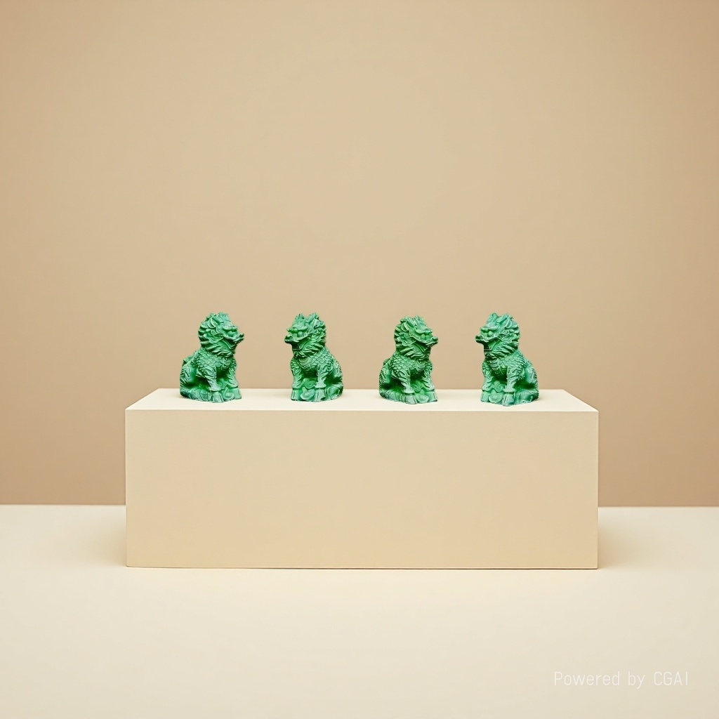 Green stone lion gypsum handicraft DIY colored gypsum doll toy