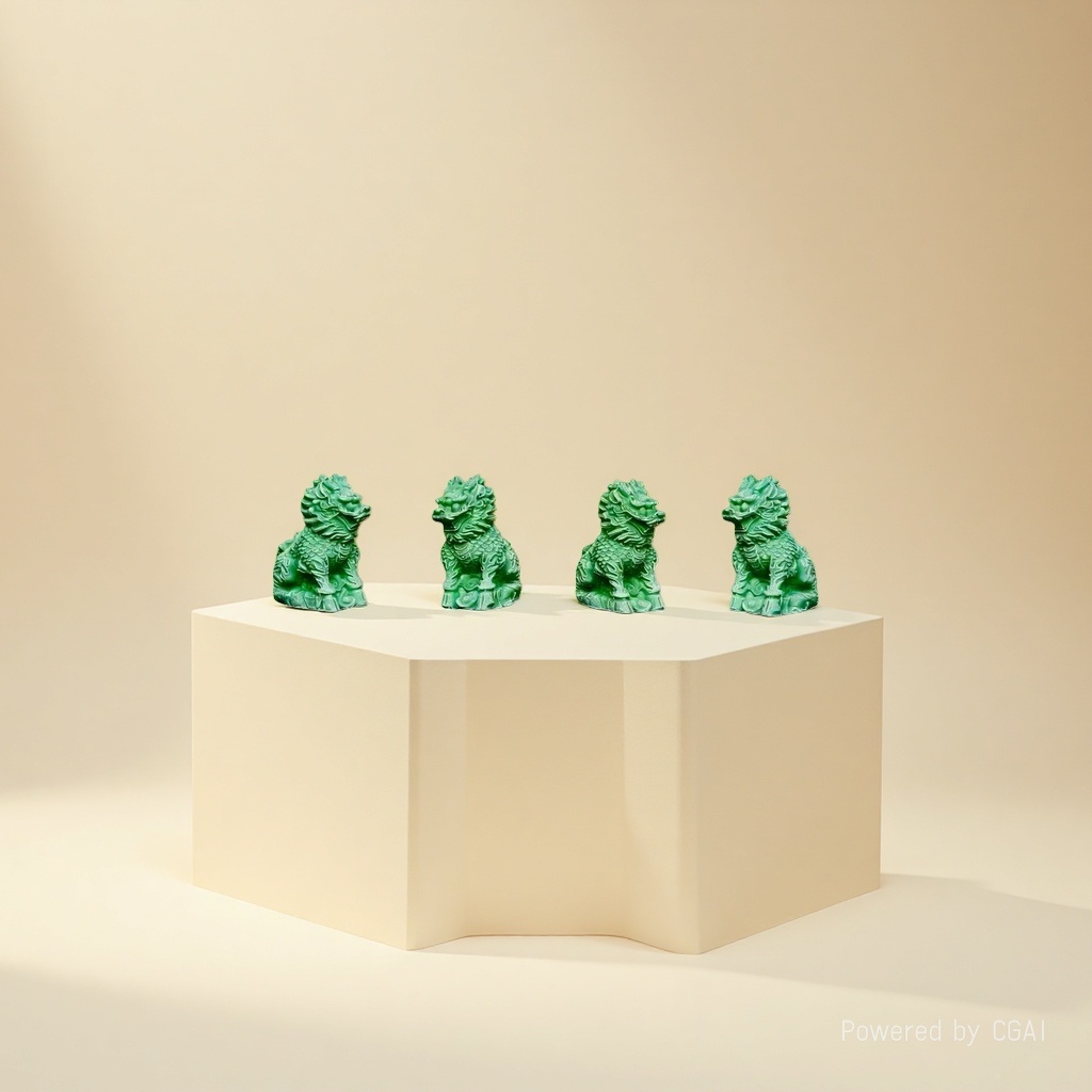Green stone lion gypsum handicraft DIY colored gypsum doll toy Application Scenario